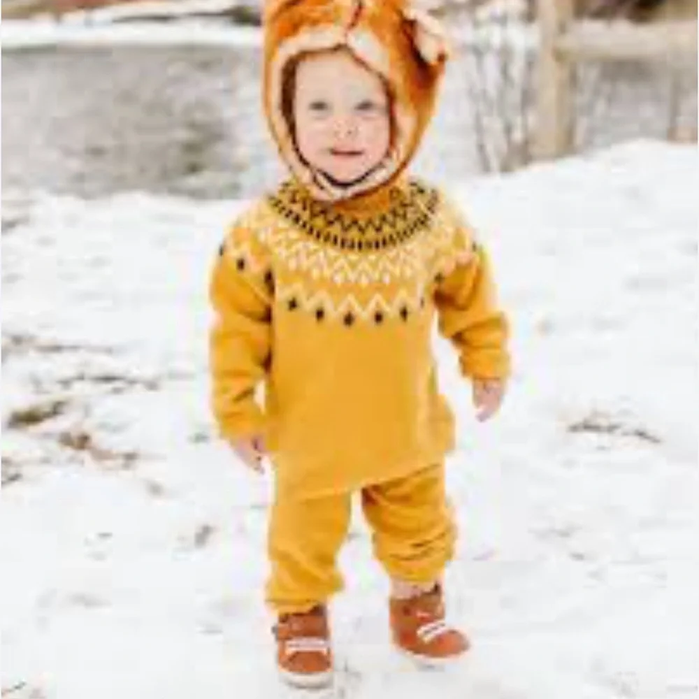 Baby Fair Isle Top & Bottom Set - Cat & Jack™ Yellow e1.